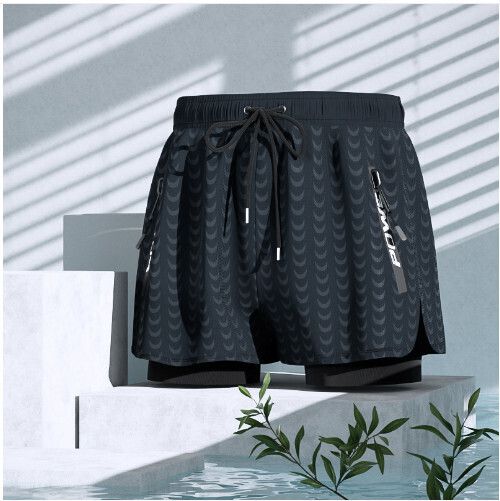 男士游泳泳褲（黑色鯊魚）（L-5XL）（下單後跟客服聯系發貨的尺寸）