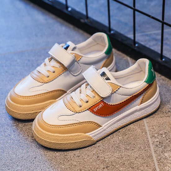 兒童板鞋 男童運動鞋 女童休閒鞋（米色 24碼-37碼）（下單後請聯酪客服確認發貨尺碼）