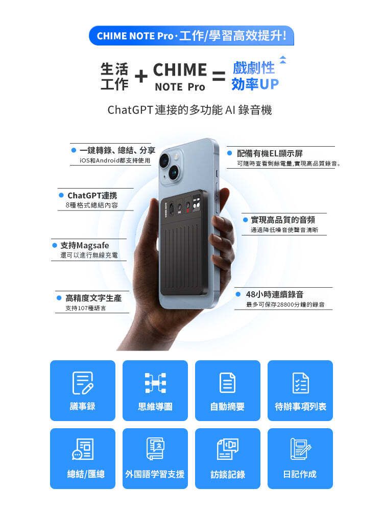Chime NOTE Ai文字起こし+モバイルバッテリーとしても Chime NOTE Ai文字起こし+モバイルバッテリーとしても（AI