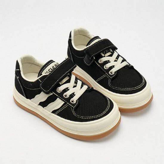 兒童帆布鞋男童休閒鞋（黑色 24碼-37碼）（下單後請聯酪客服確認發貨尺碼）