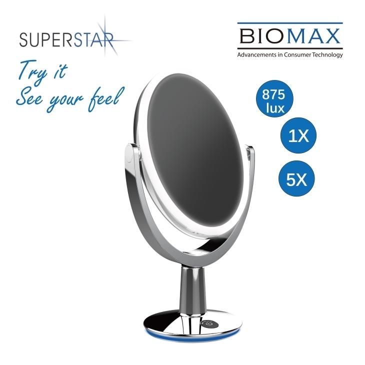 SuperStar 橢圓高清雙面LED化妝鏡-座枱梳妝化妝鏡