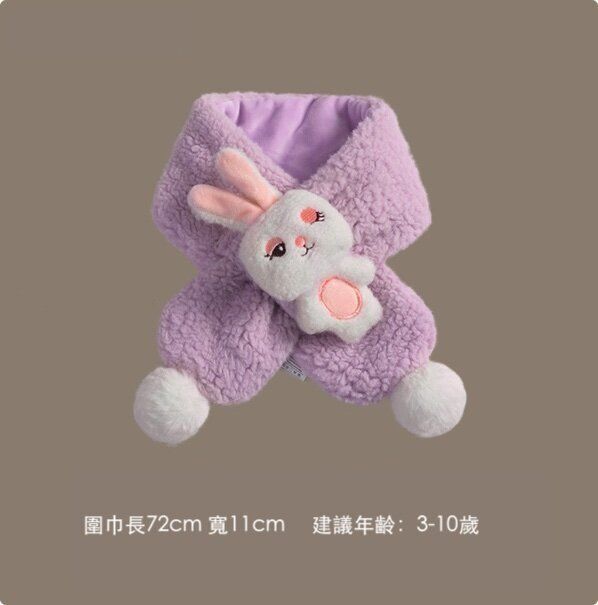 加絨保暖一體帽子圍巾(均碼 DRWJ19;木槿紫)