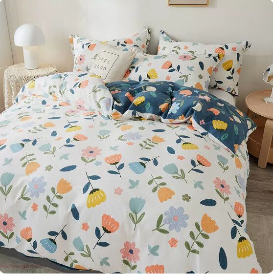 純棉單件被套花型【洛洛繁花-米】尺寸單條被套【200*230cm】#(KFF)