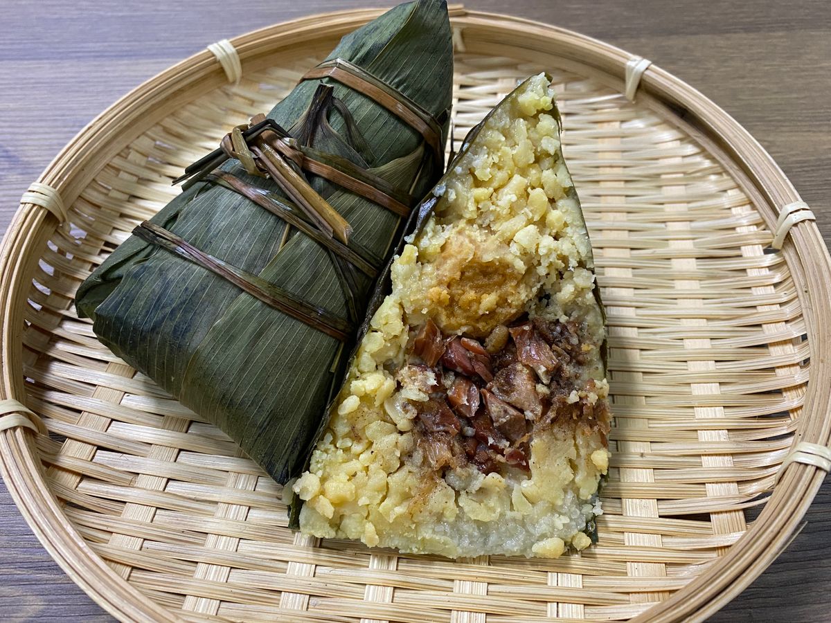《!!新產品!!》全蛋 金腿 咸肉綠豆粽 (約280克)(急凍)