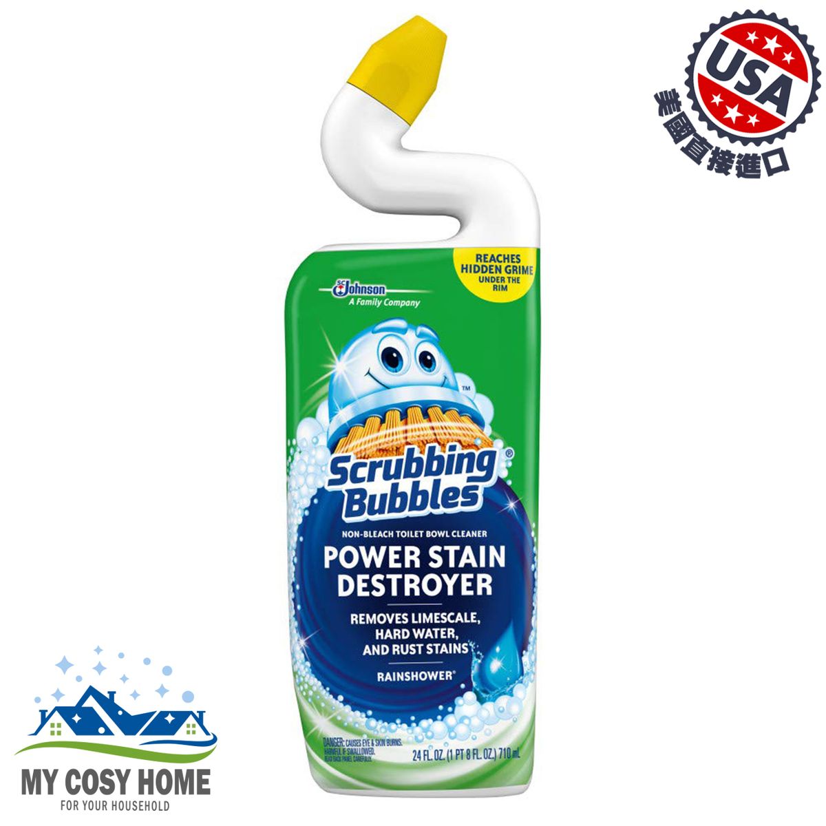 Toilet Cleaner Gel and Power Stain Destroyer - Rainshower Scent (24fl oz/710ml)(Parallel Import)