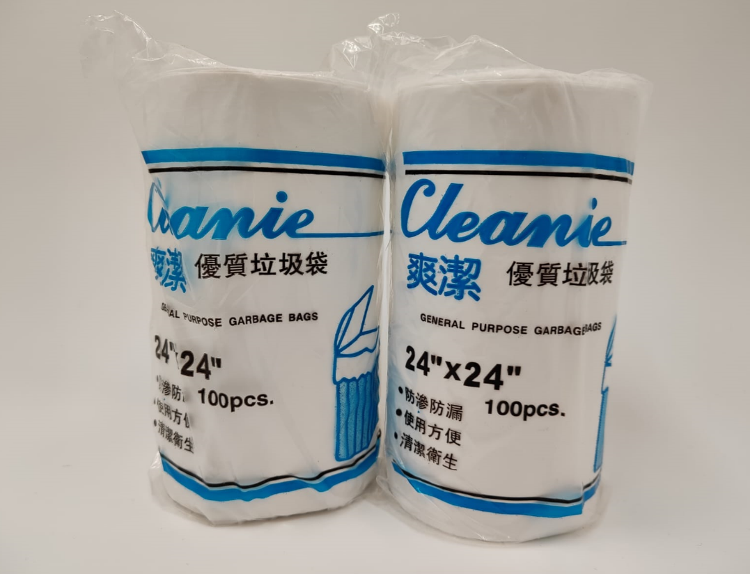 Cleanie -Garbage Bag 100 pcs per ROLL (24" X 24") x 2 rolls