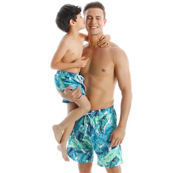 親子泳褲(兒童)【大藍葉】【104-164碼】(下單後請聯絡客服確認發貨尺碼)