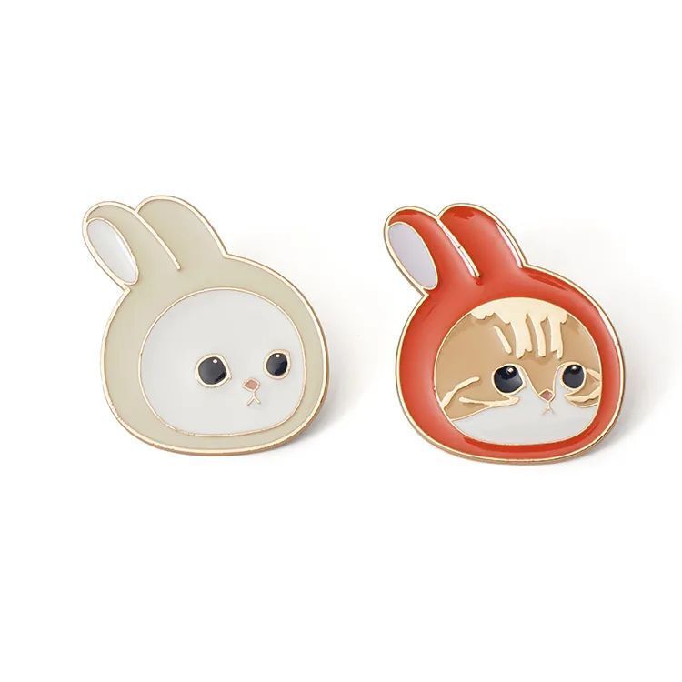 貓福珊迪 徽章別針 壓鑄胸針 Mofusand 徽章（Rabbit）別針徽章 包包、背包、徽章胸針 平行進口