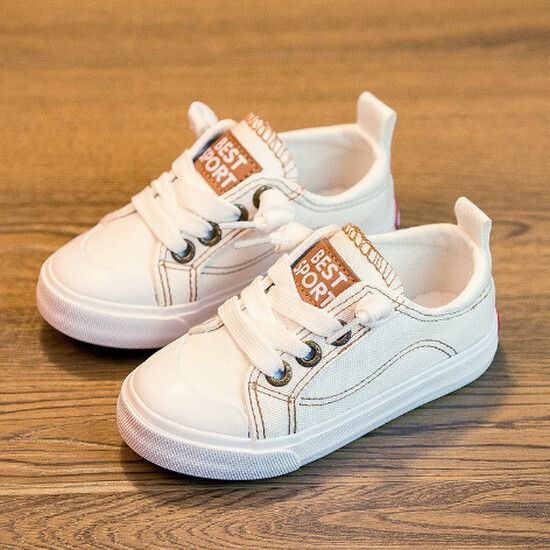 男女童套腳帆布鞋（白色 27碼-37碼）（下單後請聯酪客服確認發貨尺碼）