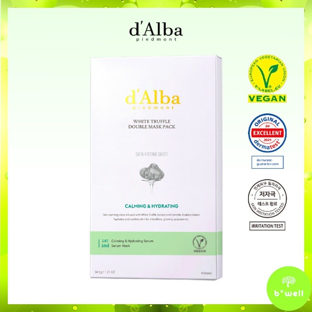 d'Alba 白松露雙重效果面膜 - 鎮靜和保濕(4 片) [平行進口]