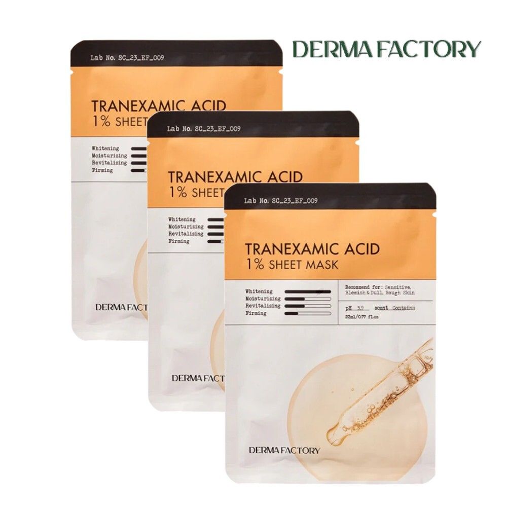 氨甲環酸 1% 純素傳明酸祛斑面膜 [23 毫升 x 3 片]  [平行進口]