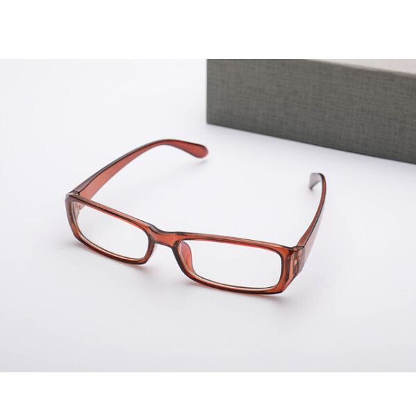 無度數藍膜平光電腦鏡 護眼眼鏡（魅惑茶色）#(KFF)