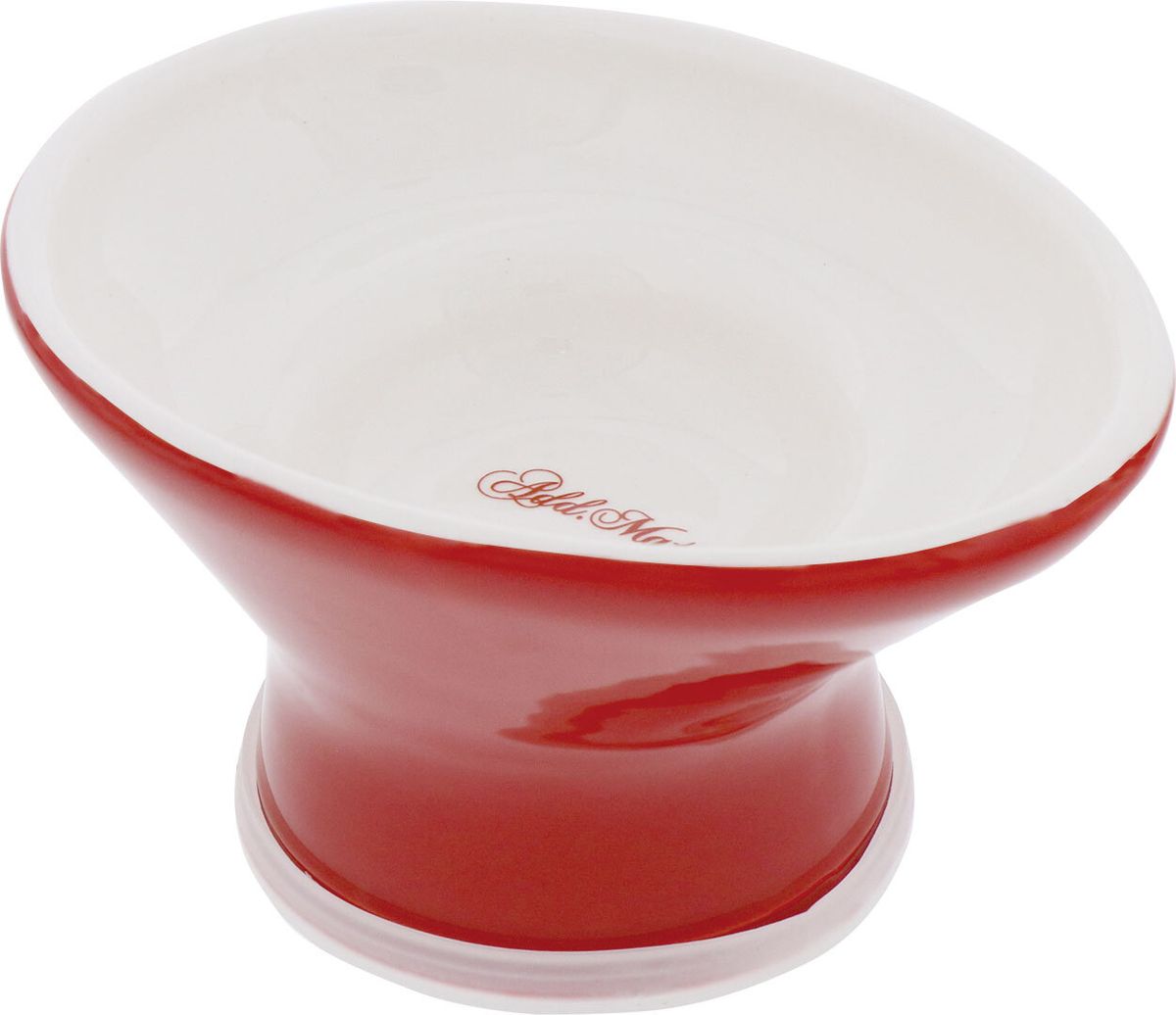 Add Mate Bevel Angle Raised&Anti-slip Ceramic Dog Bowl （Red）（A27455）#F193