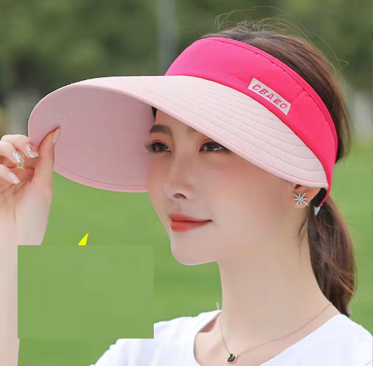 空頂帽防曬遮陽漁夫太陽帽子【【CBAIO】藏青配白簷】【送防風繩均碼可調節】#S019065090