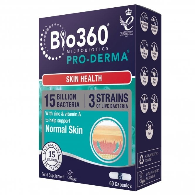 Bio360 Pro-Derma (15 Billion Bacteria),60 CAPSULES (Parallel Import)