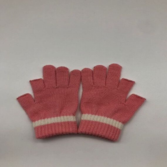 冬季兒童純色防寒保暖手套（粉紅色）【均碼】