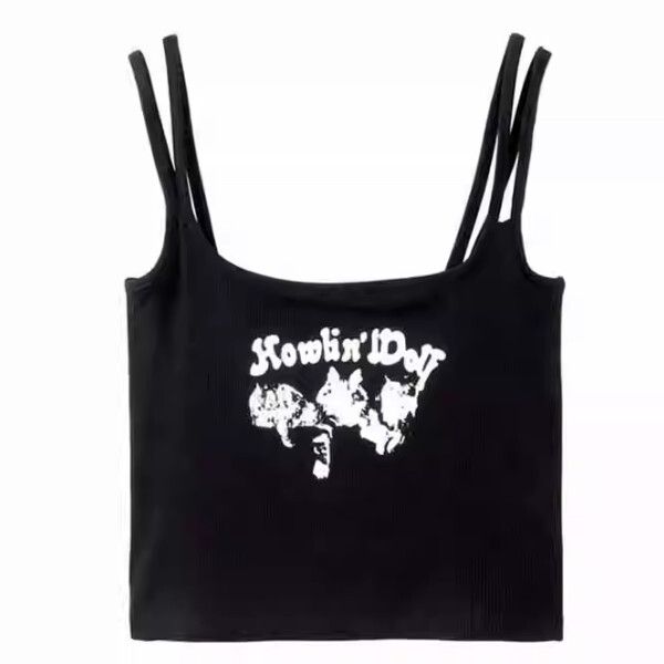 字母刺繡小吊帶(黑色）（S/M/L碼，下單後請與客服聯繫發貨尺碼）#H406001117