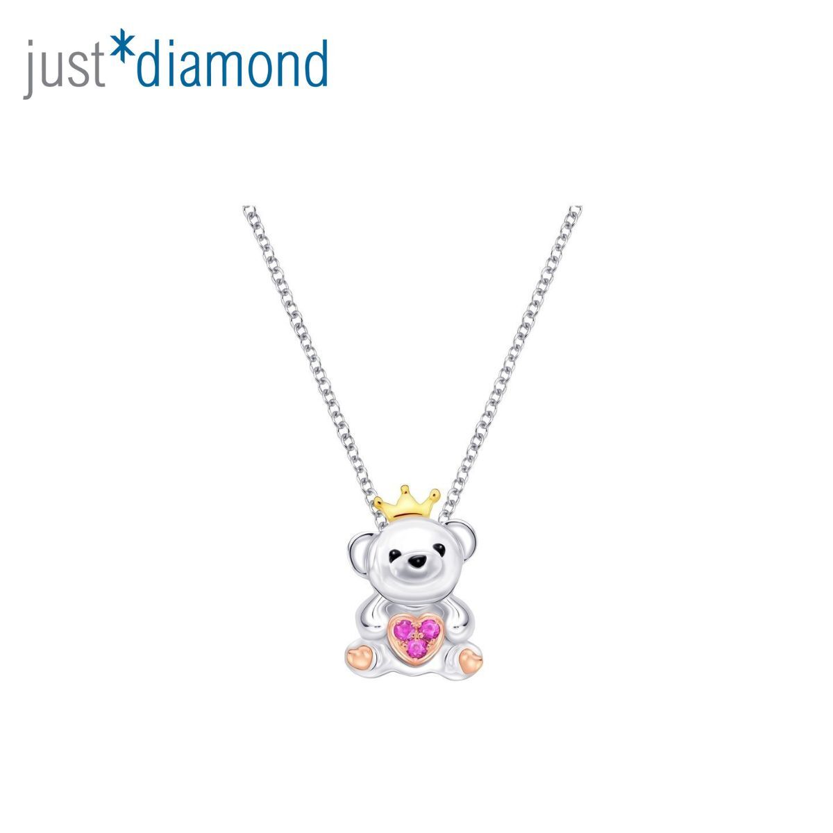 Childhood Bestie Collection (Princess): 18K Rose & White & Yellow Gold Pink Sapphire Pendant