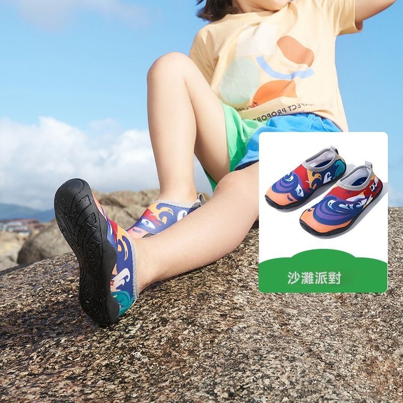 "Children's beach socks shoes non-slip and anti-cut boys and girls baby water shoes Water park wading shoes swimmingFancy: Beach Party"