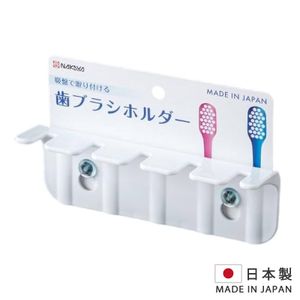 牙刷架付吸盤可以5隻牙刷用 家庭裝 舌頭刷用 [日本製] 