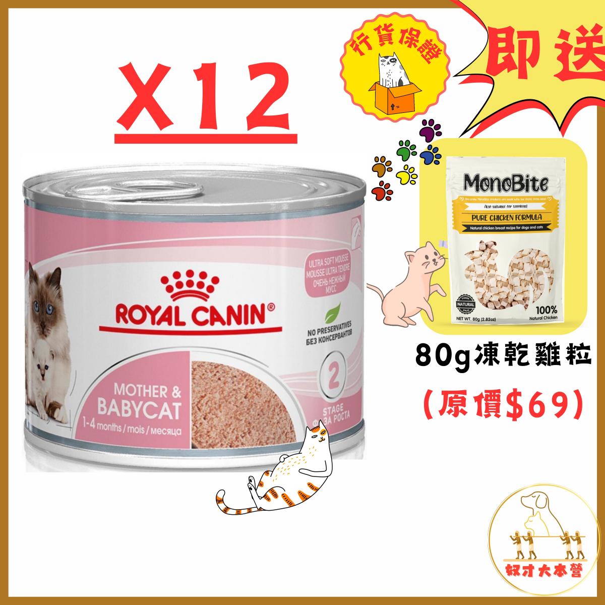 [箱裝優惠] 離乳貓及母貓營養主食 貓罐頭 (195g x12) ROYAL CANIN mother and babycat