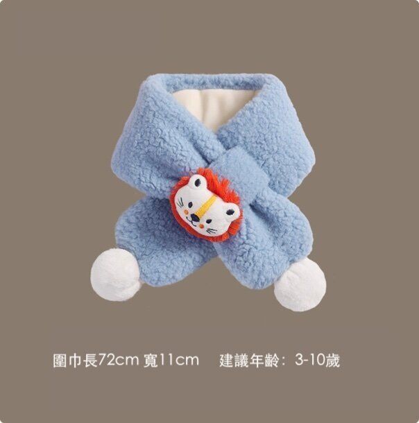 加絨保暖一體帽子圍巾(均碼 DRWJ20;天空藍)