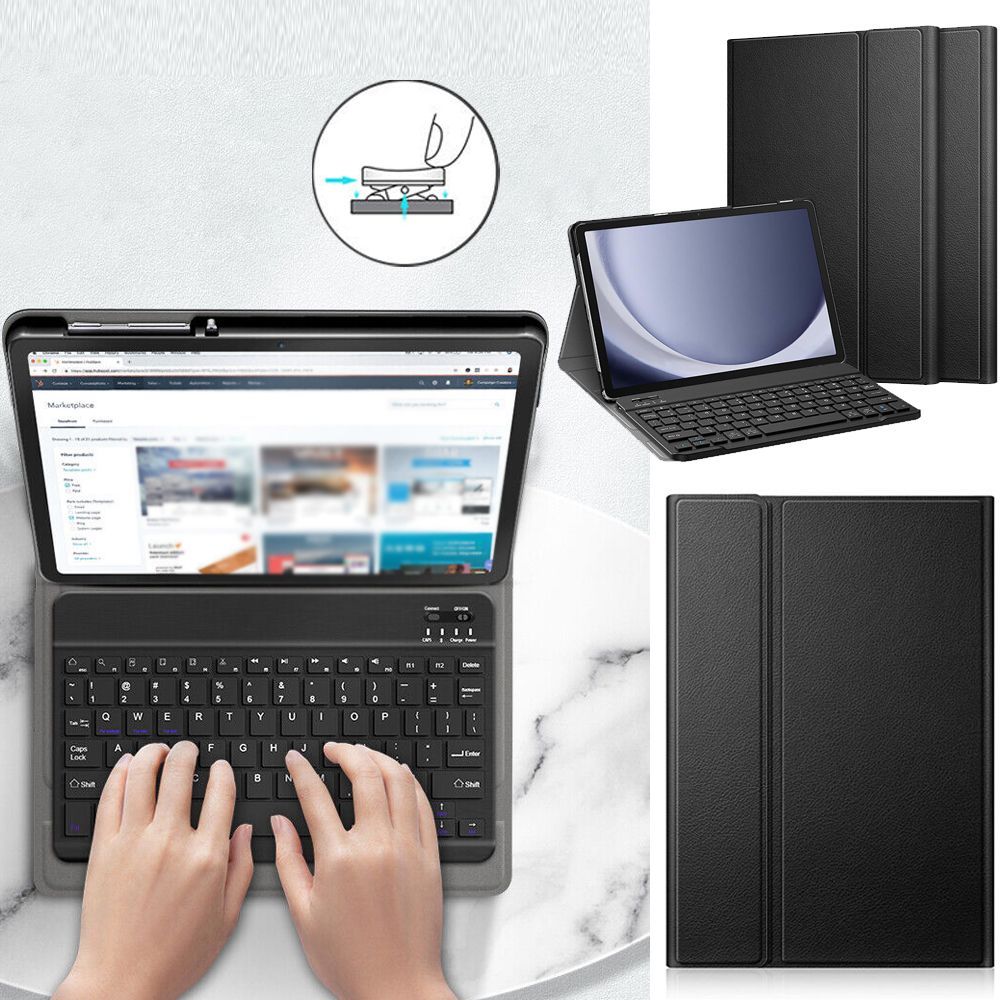 [Black] Bluetooth keyboard cover for Samsung TabA9 Plus 11" tablet computer case [Parallel import]