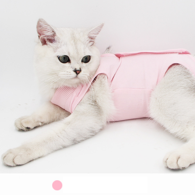 寵物貓貓術後服（粉色，尺碼：L碼，建議體重8-14磅）