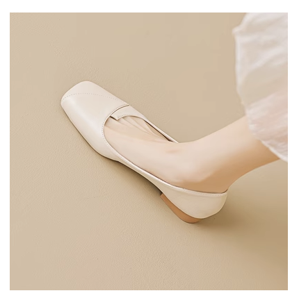 一脚蹬單鞋（杏色/35-41碼）（下單後聯絡客服確認發貨尺碼）