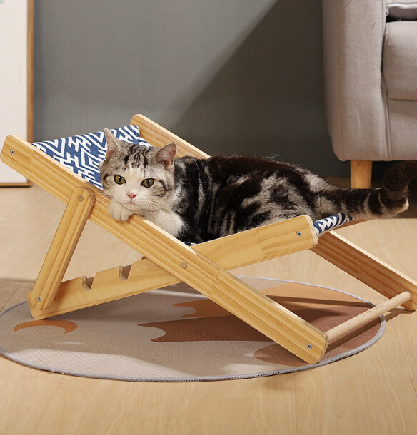 實木貓爬架躺椅貓抓板（JH貓椅子【帆布款】）#(GTN)