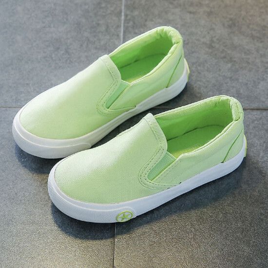 中性一腳蹬懶人鞋子 手繪專用布鞋（果綠  23碼-26碼）（下單後請聯酪客服確認發貨尺碼）