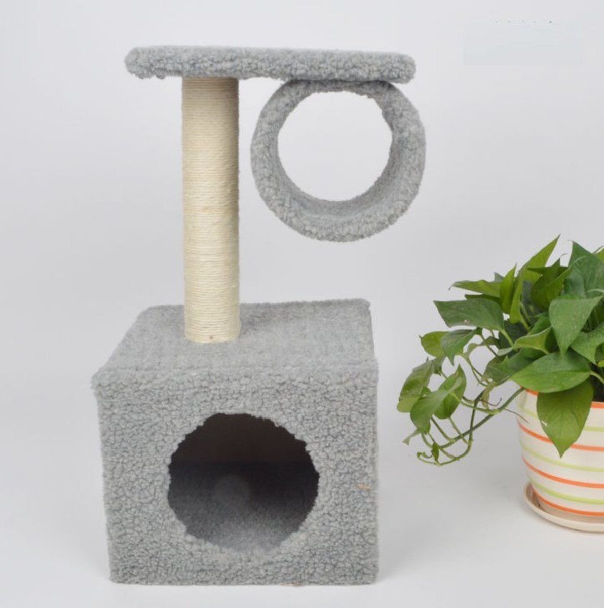 全城熱賣 | 貓屋 Cat House-貓爬架-貓跳臺-空中隧道貓窩貓抓板(灰色)30*30*65#KHH | HKTVmall The ...