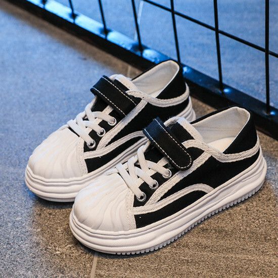 男童女童貝殼頭帆布鞋（黑色 25碼-26碼）（下單後請聯酪客服確認發貨尺碼）