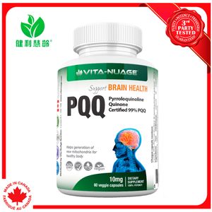 99%+高純 PQQ 逆齡抗老精華 60粒素⾷膠囊(太歲肉靈芝主要成分) [平行進口] 