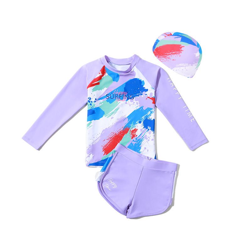 Children's swimsuit split body boys and girls long sleeved girls baby swimsuit hot spring suit
