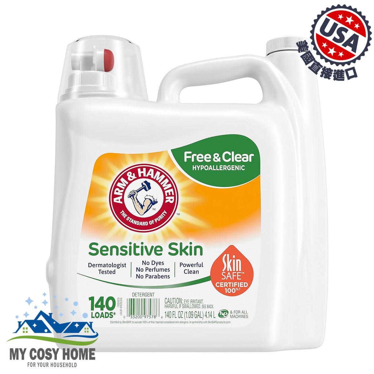 Sensitive Skin Free & Clear Liquid Laundry Detergent (140 fl oz/ 4.14L)(Parallel Import)