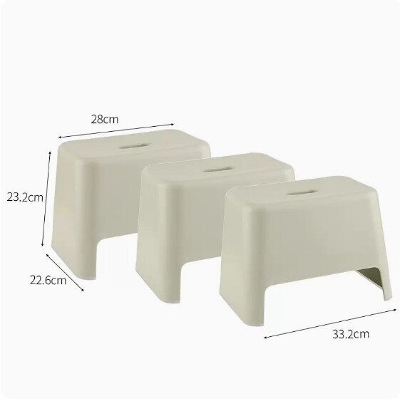 【3個裝】家用加厚塑膠小矮凳(淺綠色）#