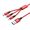 3合1 USB-A 快充充電線 | Lightning | USB-C Type-C | Micro USB | 可同時充 3台裝置 最高每端口 5V2.4A | 耐用尼龍編織線身 | 紅色