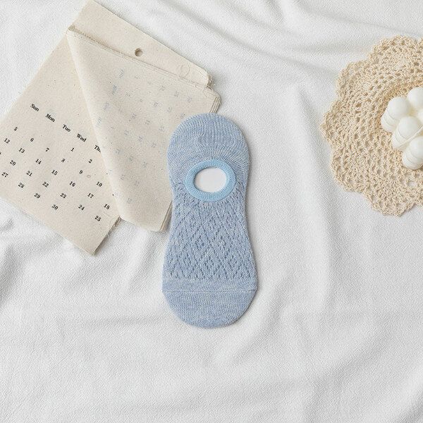 春夏季淺口船襪鏤空網眼透氣隱形襪(淺藍)1雙