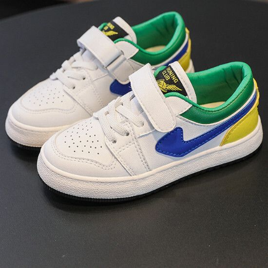 男童女童板鞋鞋子 兒童小白鞋（白綠 24碼-37碼）（下單後請聯酪客服確認發貨尺碼）