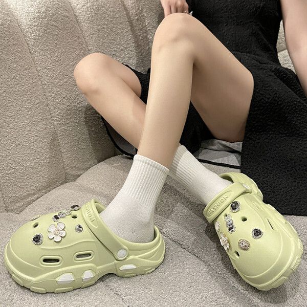 水鑽兔子洞洞鞋(36-41碼)(綠色)(下單後聯絡客服確認發貨尺碼)