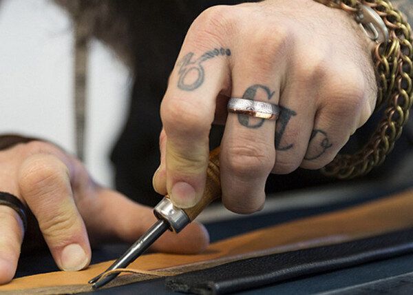 大馬士革鋼戒指環-地平線S-均碼/男女適用