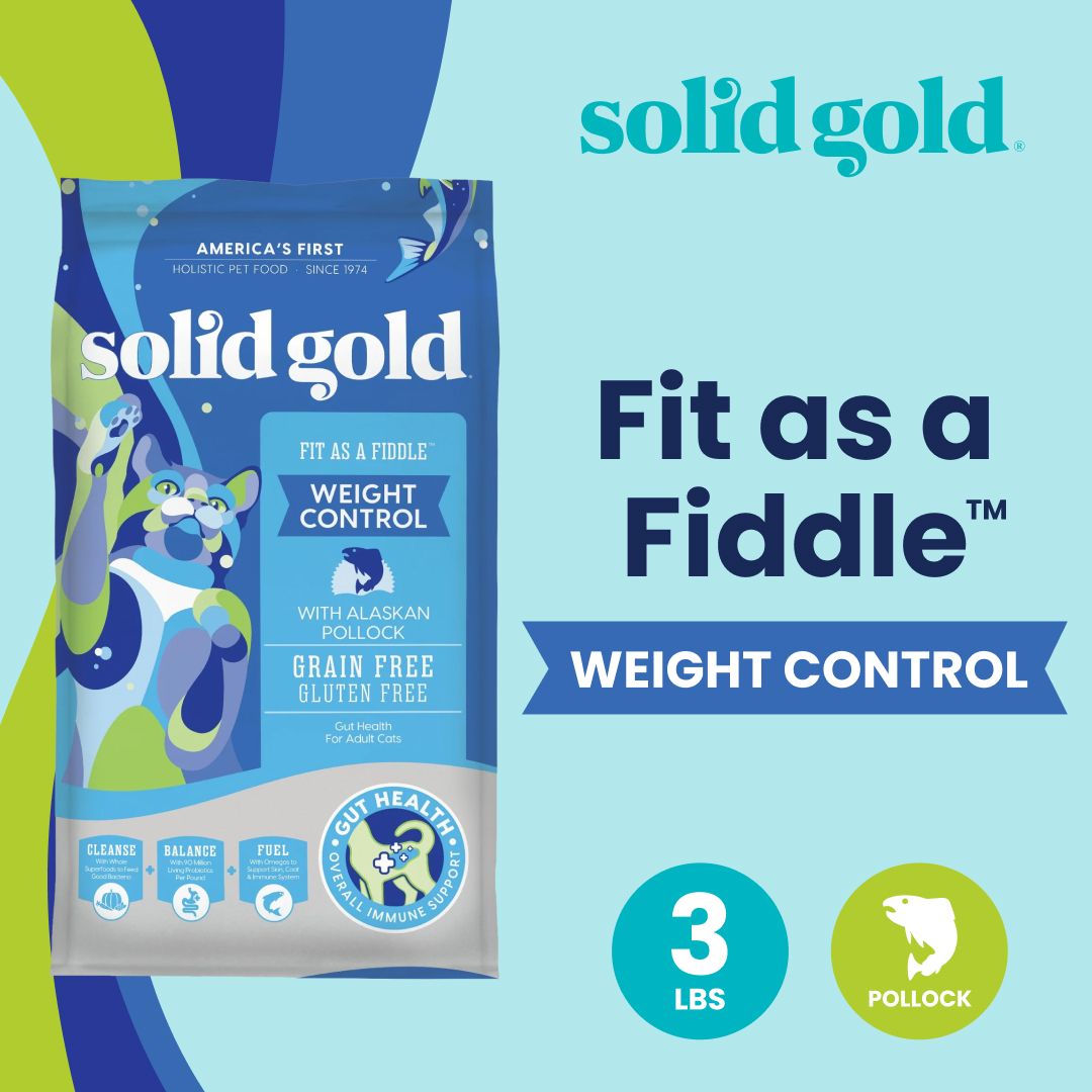 Cat Food Fit as a Fiddle With Alaskan Pollock (Grain Free) - Weight Control 3LBS (EXP:11 2025)