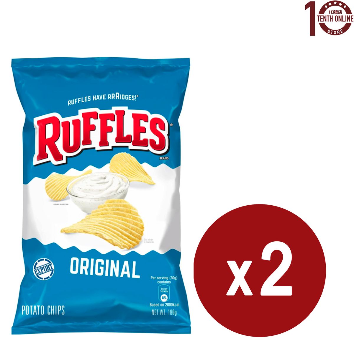 RUFFLES 原味波浪薯片 Original Potato Chips 2x180克