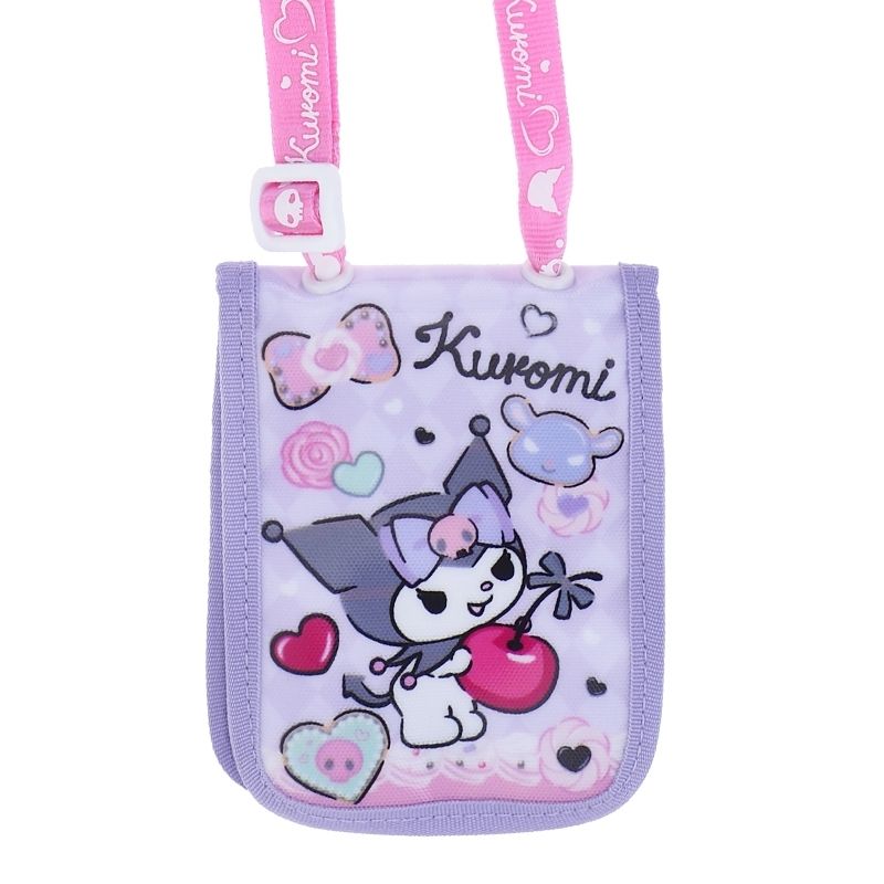 Kuromi Laminated Fabric Card Holder with Neck Strap
