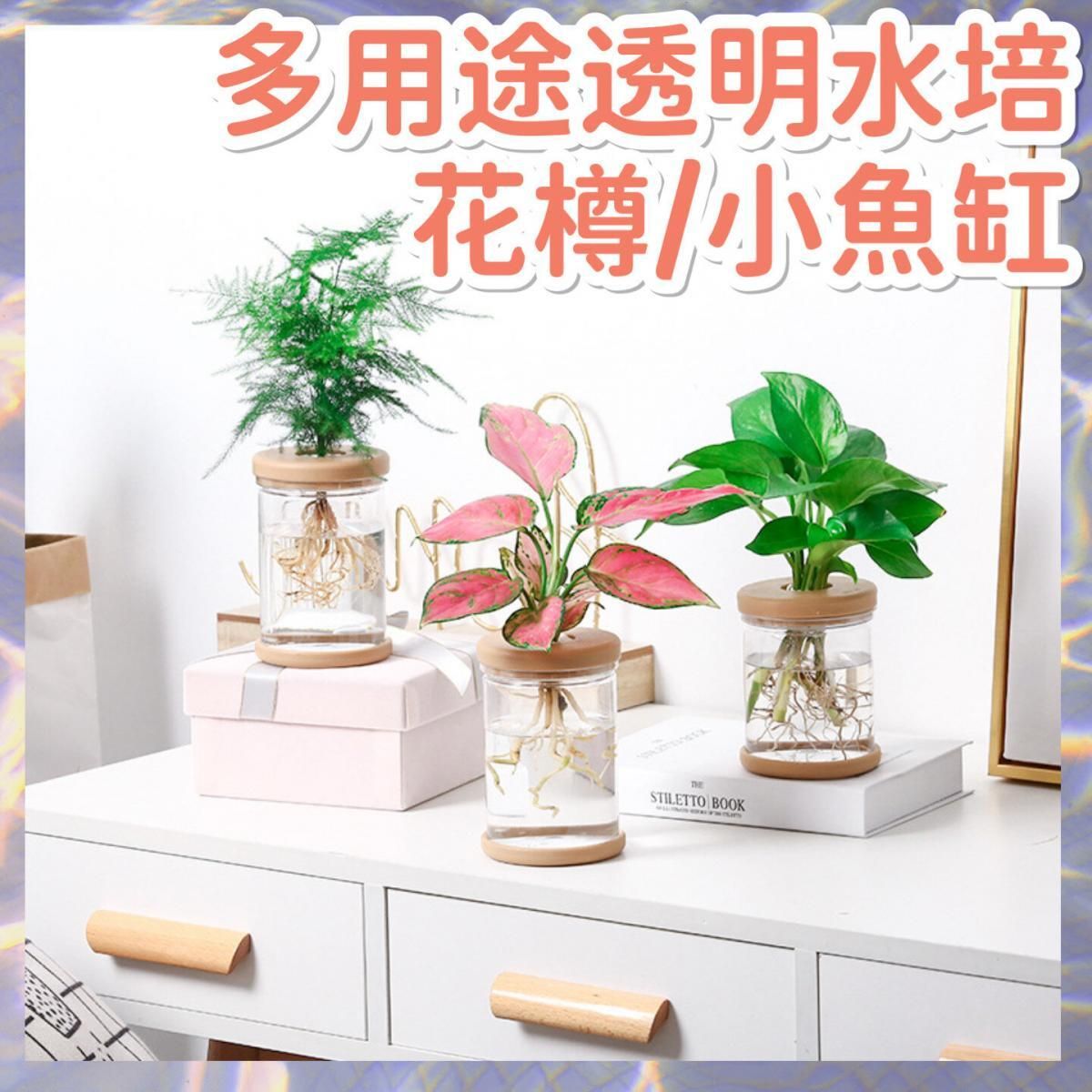 日豚百貨 | 透明水培花樽 小魚缸 透明花樽 透明花盆 小金魚魚缸 種花 水植物 家居裝飾 新入伙 送禮自用 花盆 花架 | HKTVmall ...