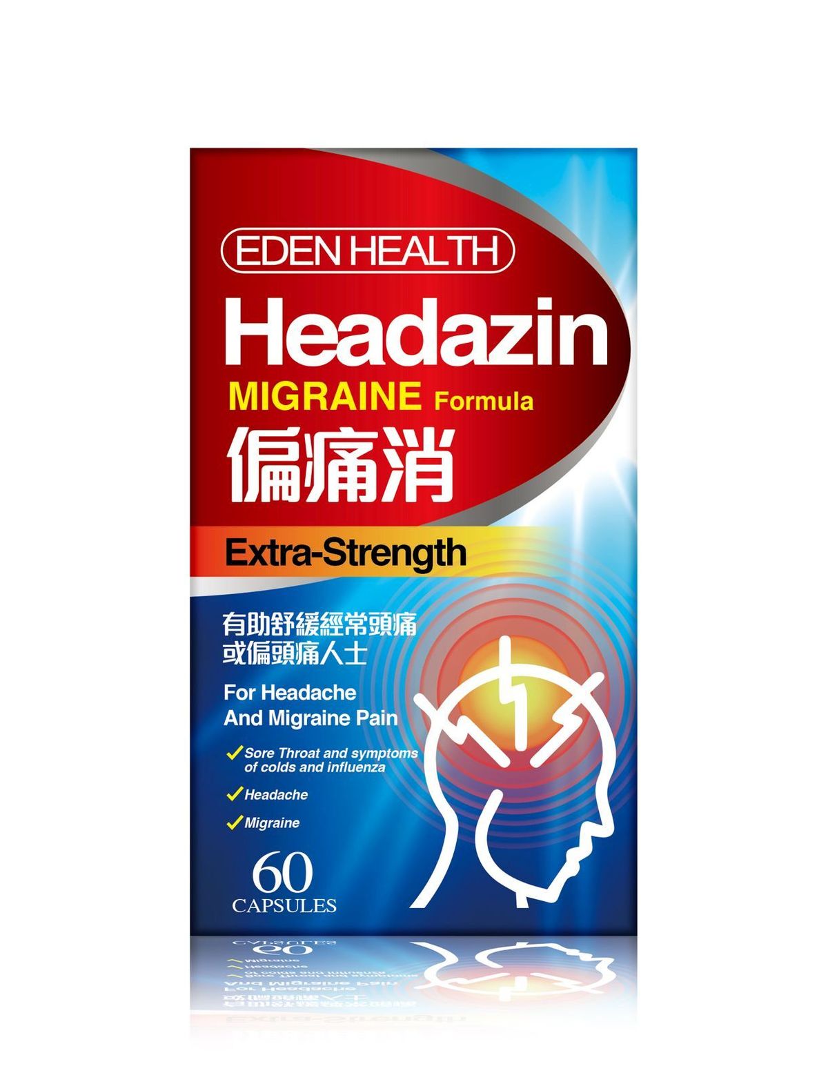 EDENHEALTH 偏痛消 60粒 關注各類頭痛、頭昏、失眠、眩暈及精神疲勞人士