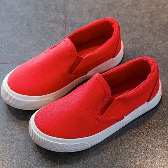 中性一腳蹬懶人鞋子 手繪專用布鞋（紅色 23碼-28碼）（下單後請聯酪客服確認發貨尺碼）