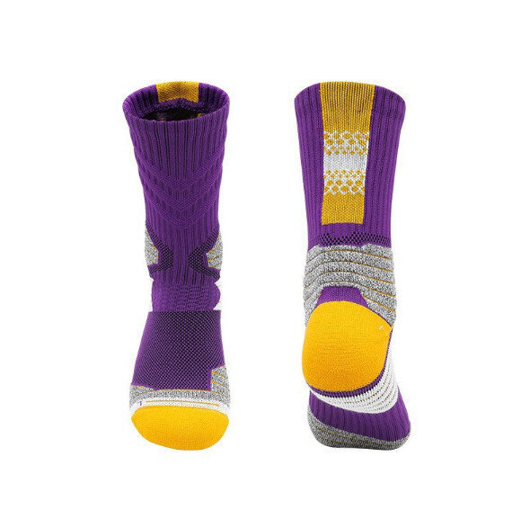 毛巾底運動襪（YCIA3367紫/黃）【均碼】