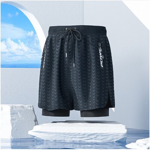 男士游泳泳褲（黑色鯊魚【五分款】）（L-5XL）（下單後跟客服聯系發貨的尺寸）